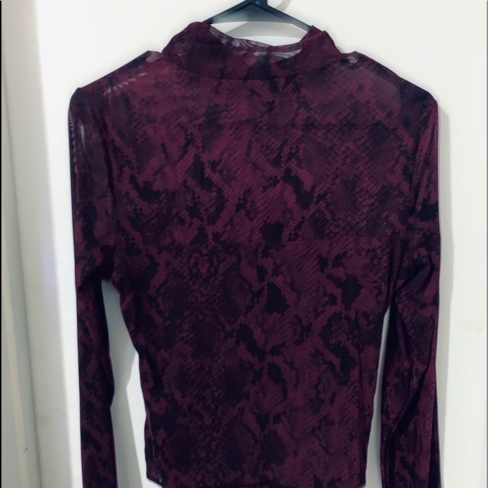 Long sleeve, snake skin transparent blouse